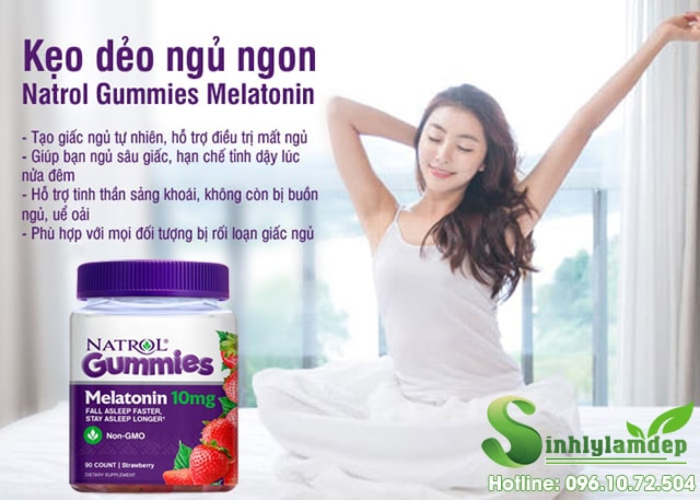công dụng Natrol Gummies Melatonin 10mg