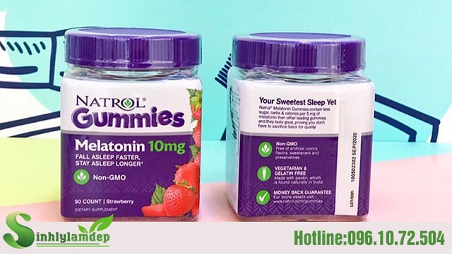 thành phần Natrol Gummies Melatonin 10mg