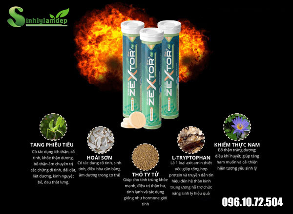 thành phần có trong sản phẩm viên sủi zextor