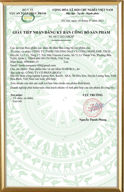 giấy chứng nhận haboka