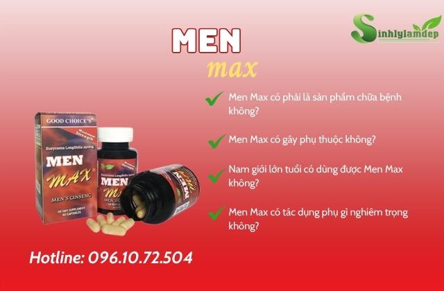 Câu hỏi thường gặp về viên uống sinh lý Men Max