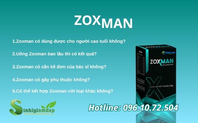 Giải đáp thắc mắc về viên uống Zoxman