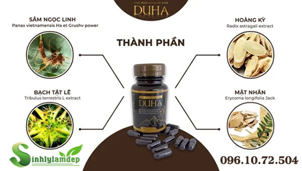 thành phần có trong sản phẩm duha