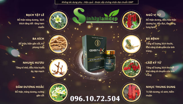 thành phần có trong sản phẩm gen x gold