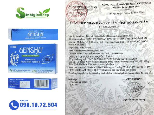 Giấy công bố sản phẩm Genshu