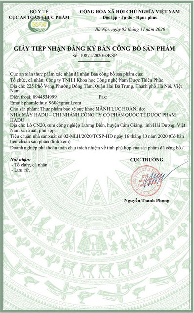 giấy chứng nhận mãnh lực hoàn