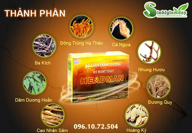 thành phần có trong sản phẩm headman