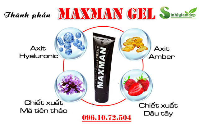 thành phần có trong sản phẩm maxman gel