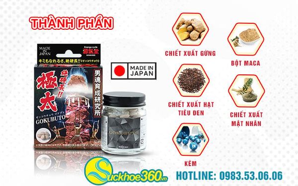 Thành phần của viên uống Gokubuto Nhật Bản 
